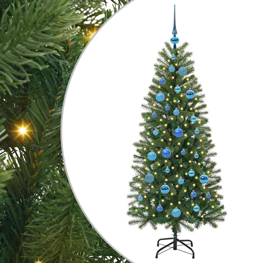 Künstlicher Weihnachtsbaum mit 150 LEDs Grün 150 cm PE und PVC