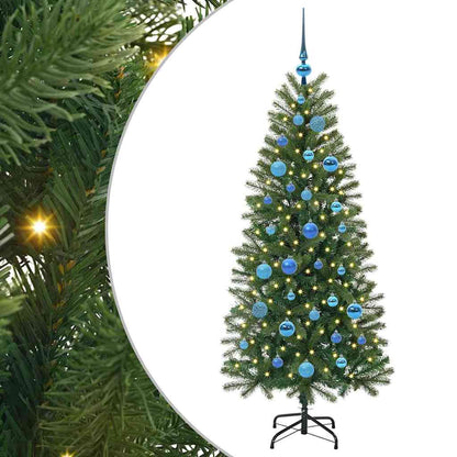 Künstlicher Weihnachtsbaum mit 150 LEDs Grün 150 cm PE und PVC