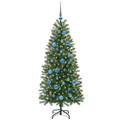 Künstlicher Weihnachtsbaum mit 150 LEDs Grün 150 cm PE und PVC