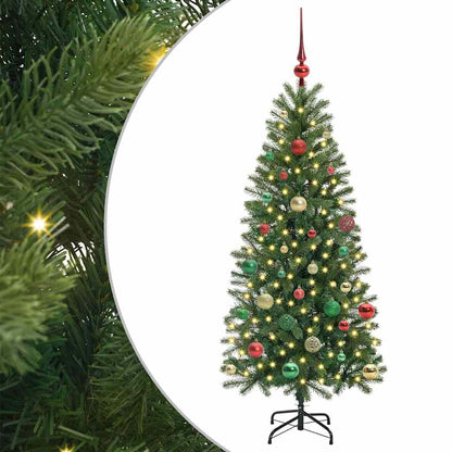 Künstlicher Weihnachtsbaum mit 150 LEDs Grün 150 cm PE und PVC