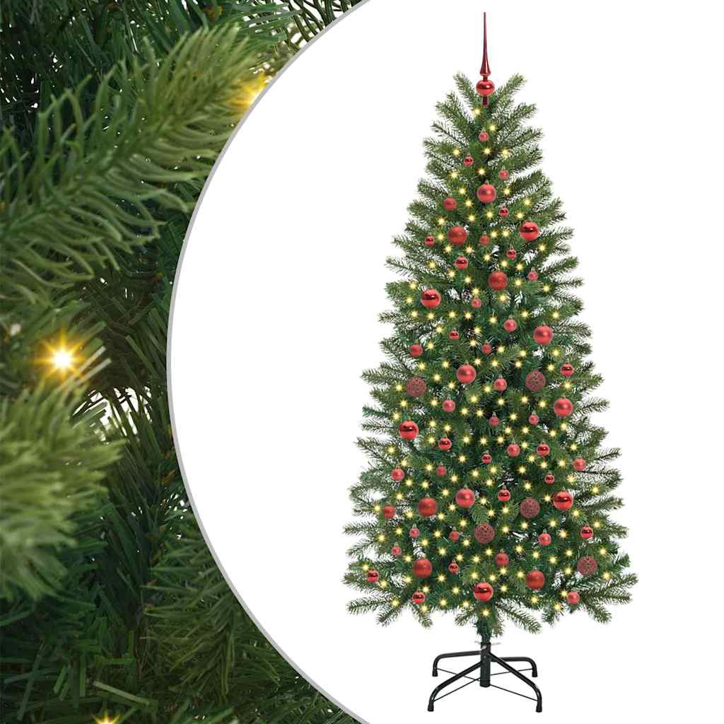 Künstlicher Weihnachtsbaum mit 300 LEDs Grün 180 cm PE und PVC