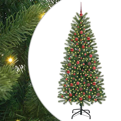 Künstlicher Weihnachtsbaum mit 300 LEDs Grün 180 cm PE und PVC