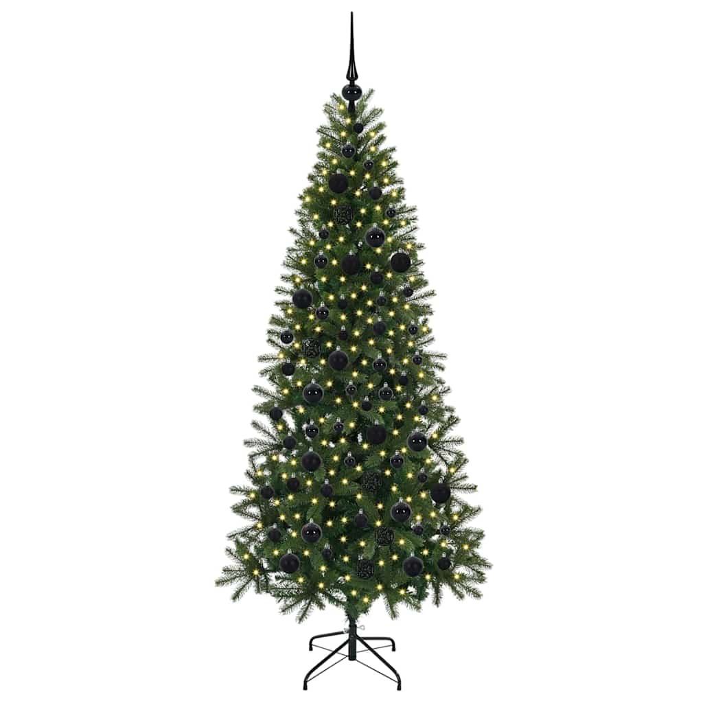 Künstlicher Weihnachtsbaum mit 300 LEDs Grün 180 cm PE und PVC