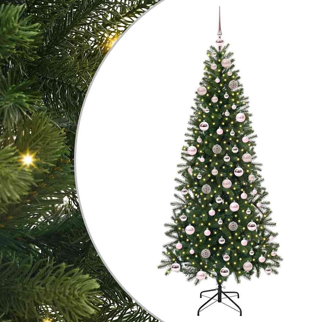 Künstlicher Weihnachtsbaum mit 300 LEDs Grün 180 cm PE und PVC