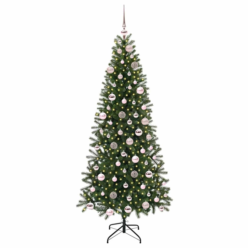 Künstlicher Weihnachtsbaum mit 300 LEDs Grün 180 cm PE und PVC