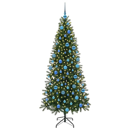 Künstlicher Weihnachtsbaum mit 300 LEDs Grün 180 cm PE und PVC