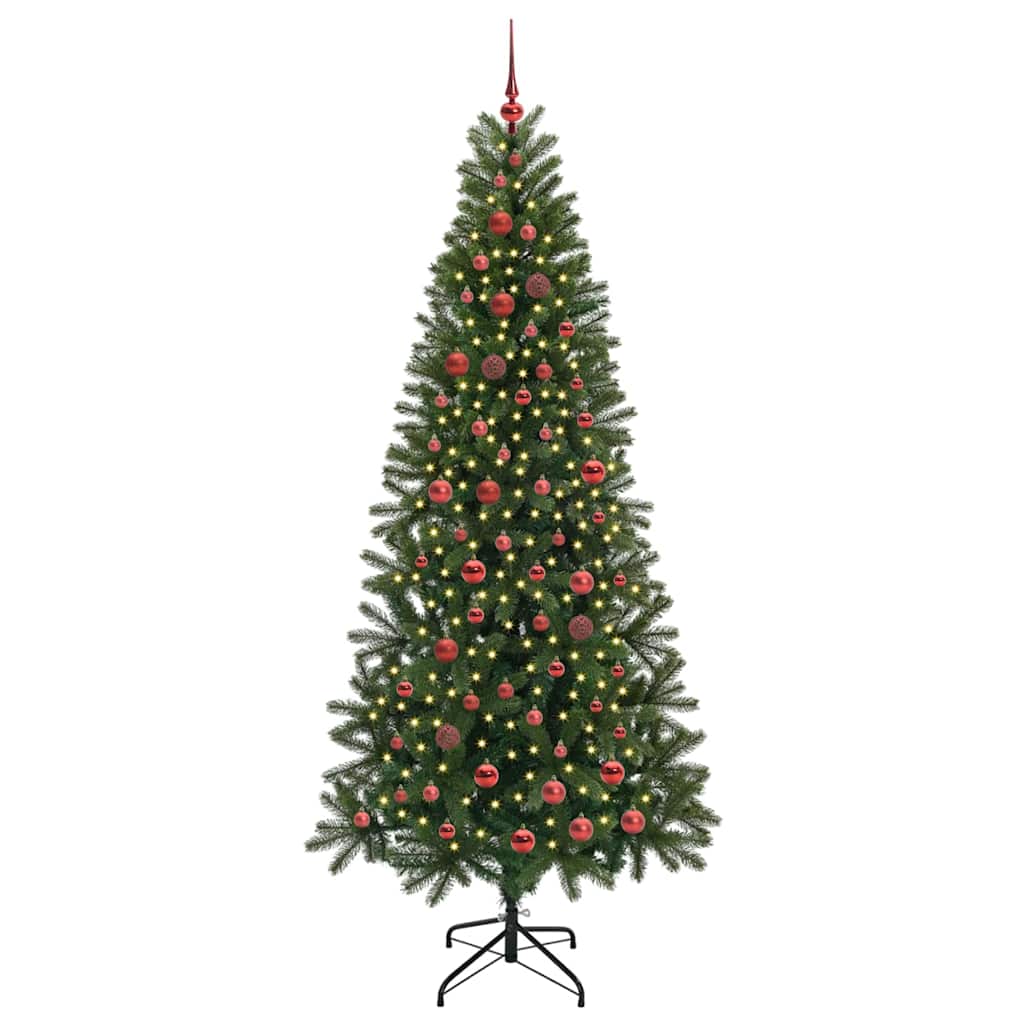 Künstlicher Weihnachtsbaum mit 300 LEDs Grün 210 cm PE und PVC