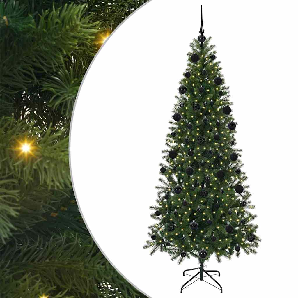 Künstlicher Weihnachtsbaum mit 300 LEDs Grün 210 cm PE und PVC