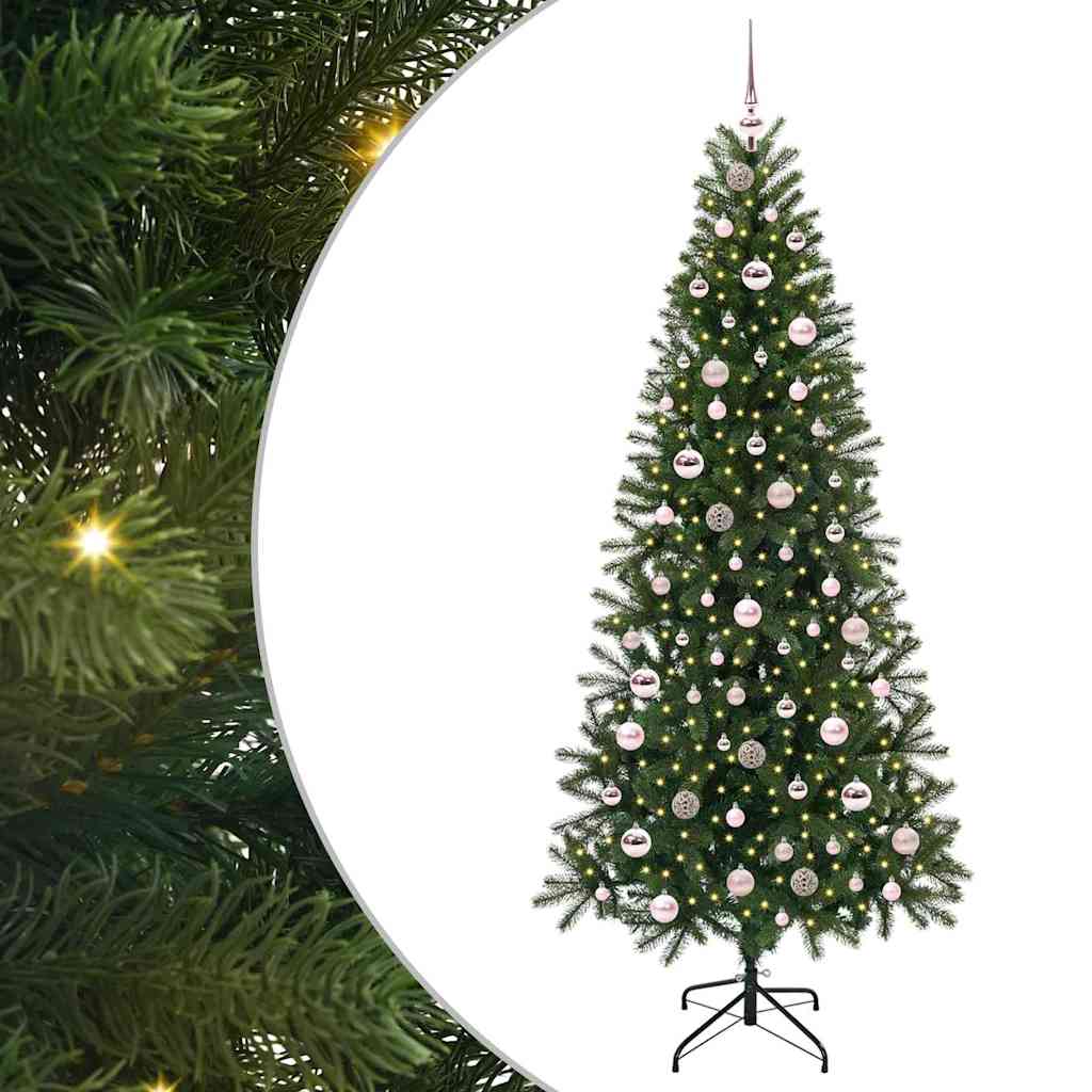 Künstlicher Weihnachtsbaum mit 300 LEDs Grün 210 cm PE und PVC