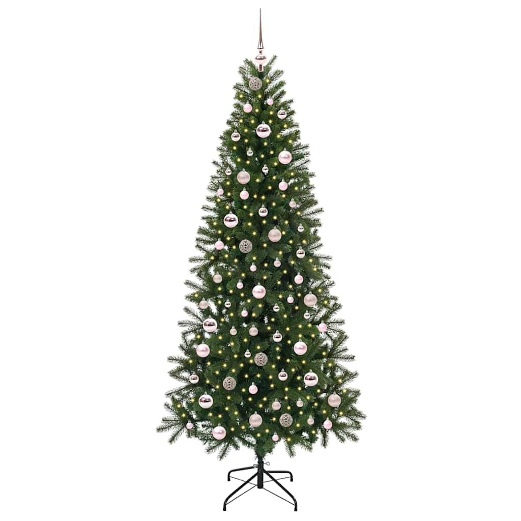 Künstlicher Weihnachtsbaum mit 300 LEDs Grün 210 cm PE und PVC