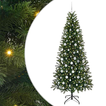 Künstlicher Weihnachtsbaum mit 300 LEDs Grün 210 cm PE und PVC
