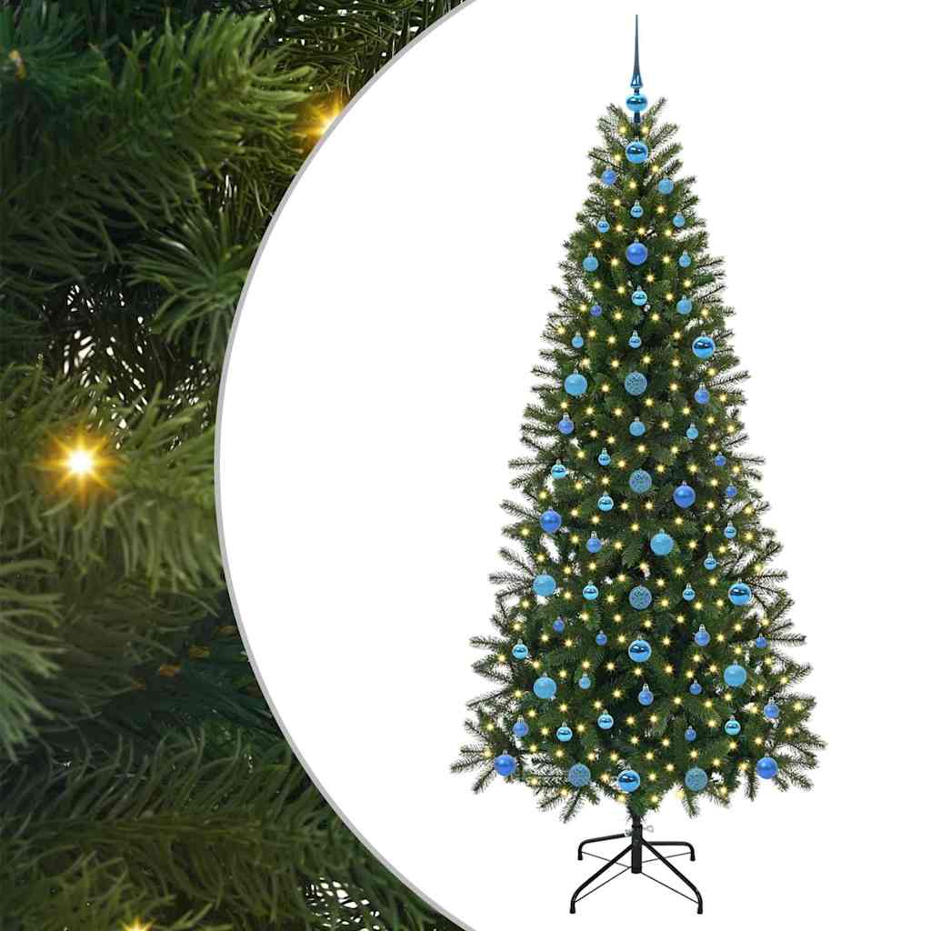 Künstlicher Weihnachtsbaum mit 300 LEDs Grün 210 cm PE und PVC