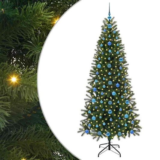 Künstlicher Weihnachtsbaum mit 300 LEDs Grün 210 cm PE und PVC