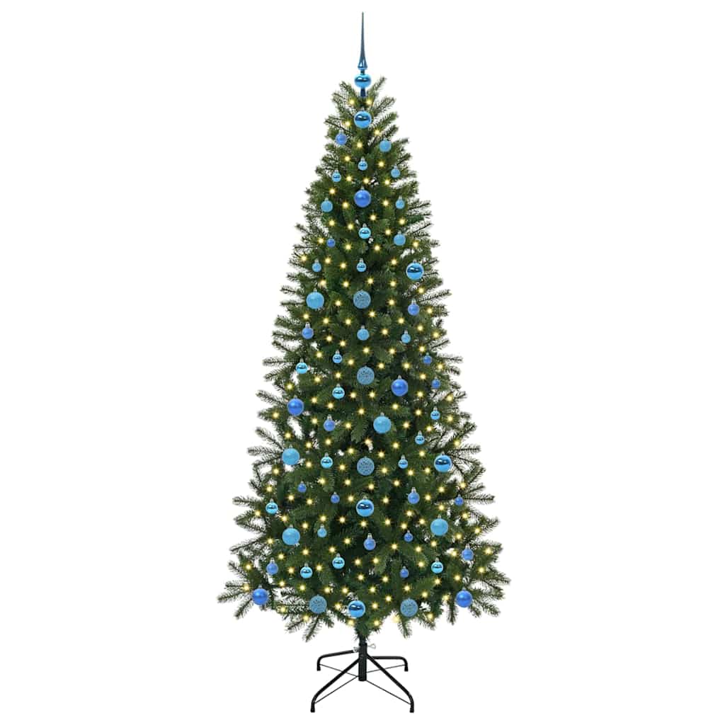 Künstlicher Weihnachtsbaum mit 300 LEDs Grün 210 cm PE und PVC