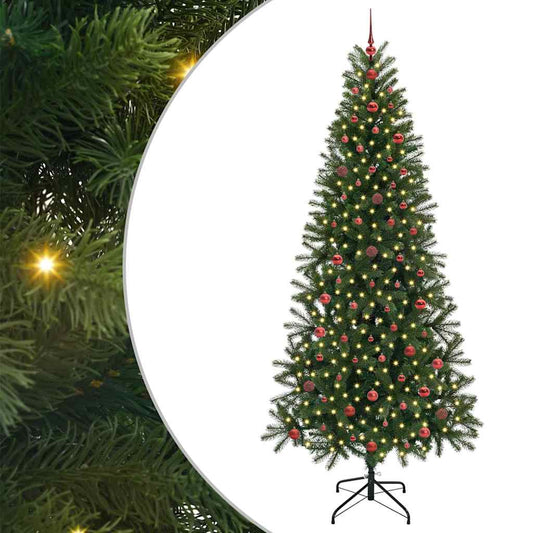 Künstlicher Weihnachtsbaum mit 300 LEDs Grün 240 cm PE und PVC