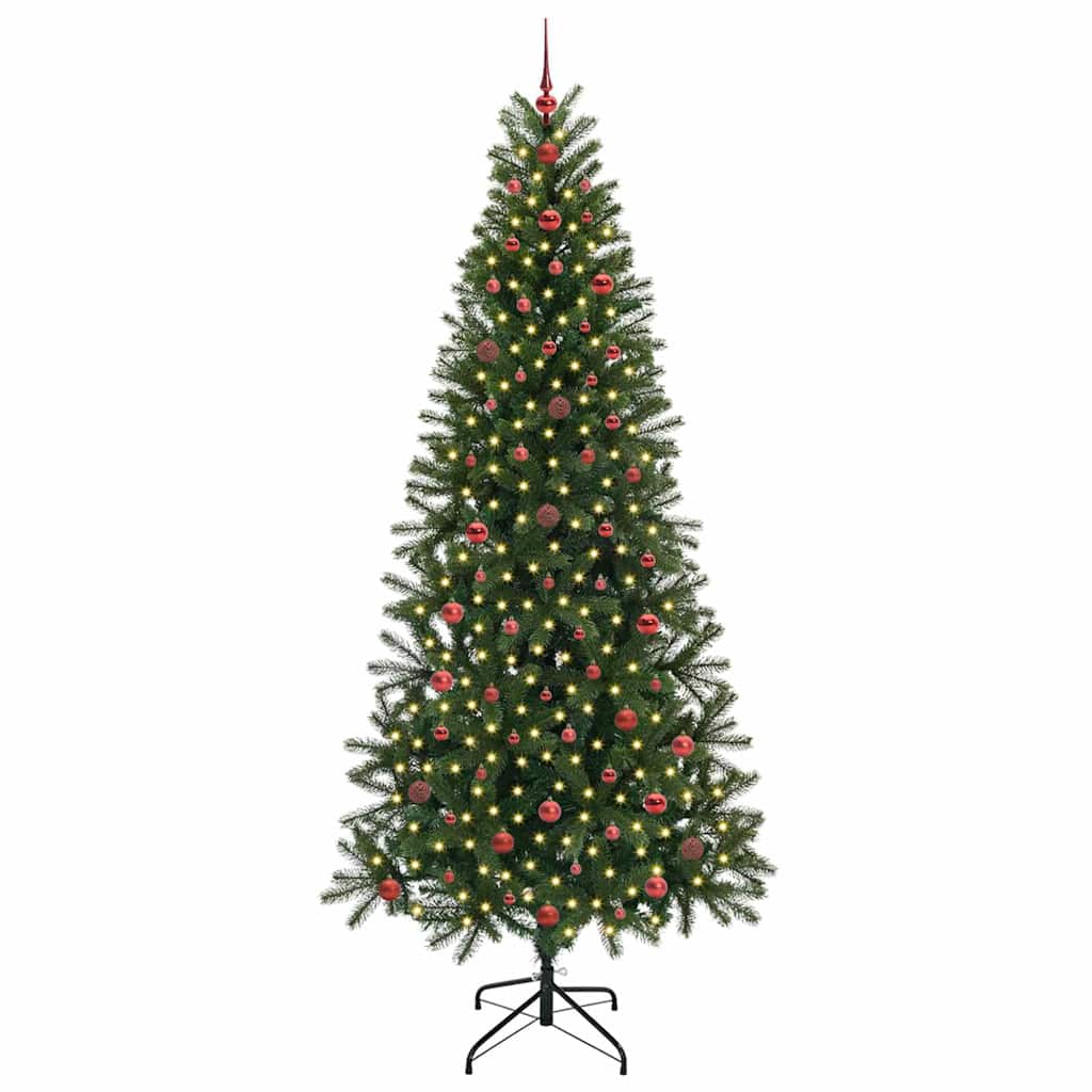 Künstlicher Weihnachtsbaum mit 300 LEDs Grün 240 cm PE und PVC