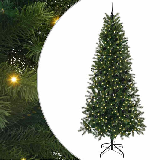 Künstlicher Weihnachtsbaum mit 300 LEDs Grün 240 cm PE und PVC