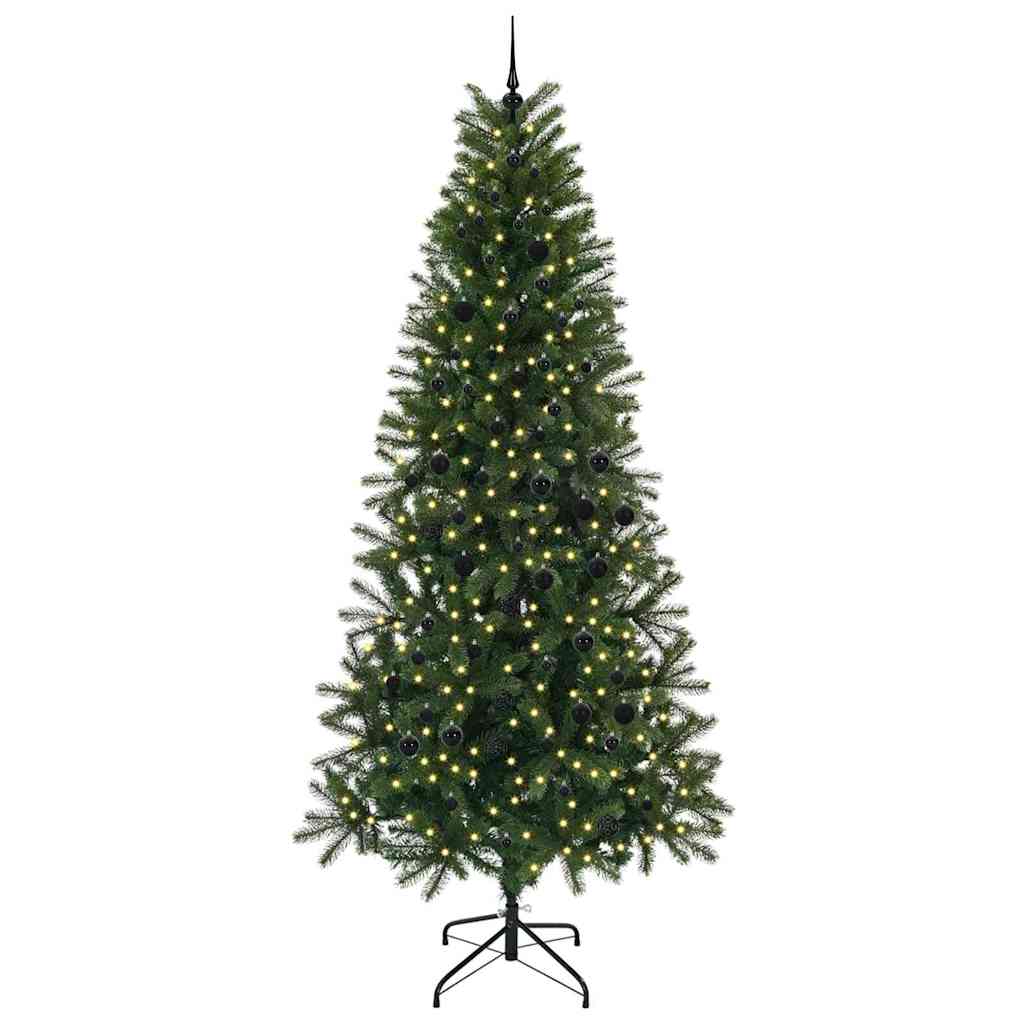 Künstlicher Weihnachtsbaum mit 300 LEDs Grün 240 cm PE und PVC