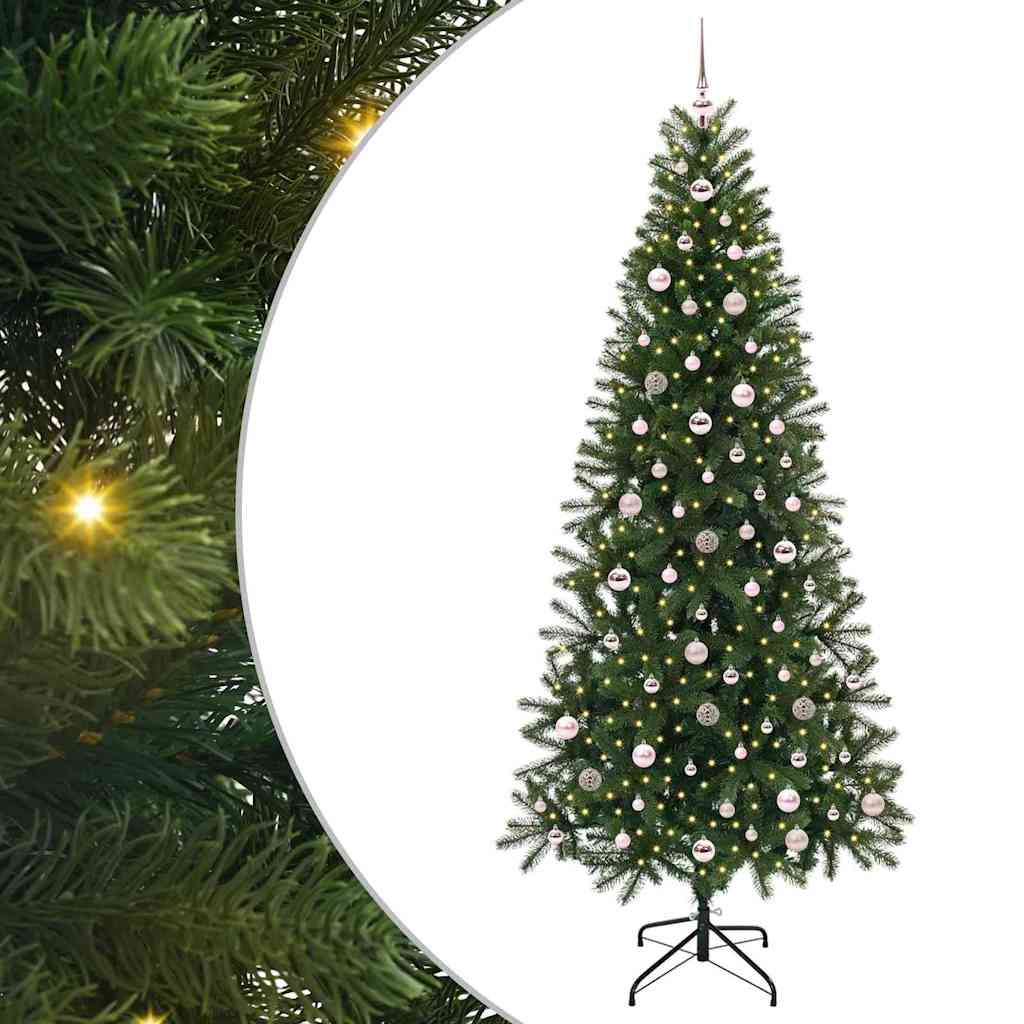 Künstlicher Weihnachtsbaum mit 300 LEDs Grün 240 cm PE und PVC