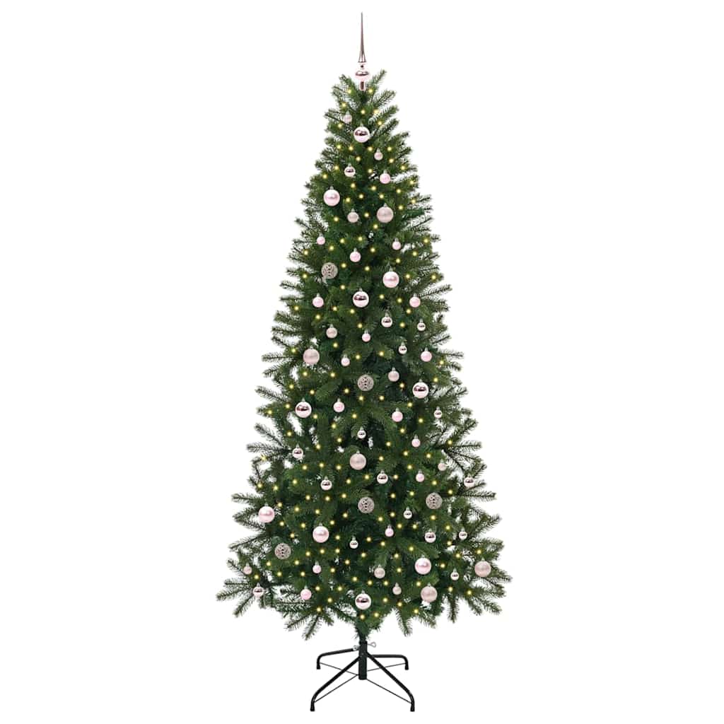 Künstlicher Weihnachtsbaum mit 300 LEDs Grün 240 cm PE und PVC