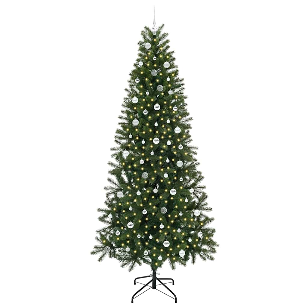 Künstlicher Weihnachtsbaum mit 300 LEDs Grün 240 cm PE und PVC