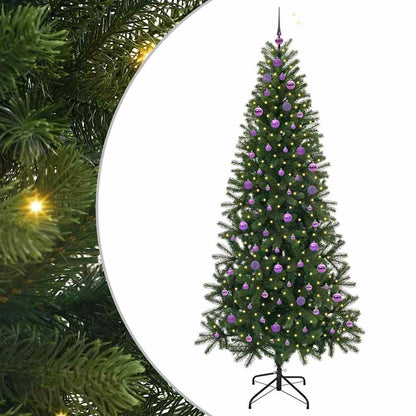 Künstlicher Weihnachtsbaum mit 300 LEDs Grün 240 cm PE und PVC