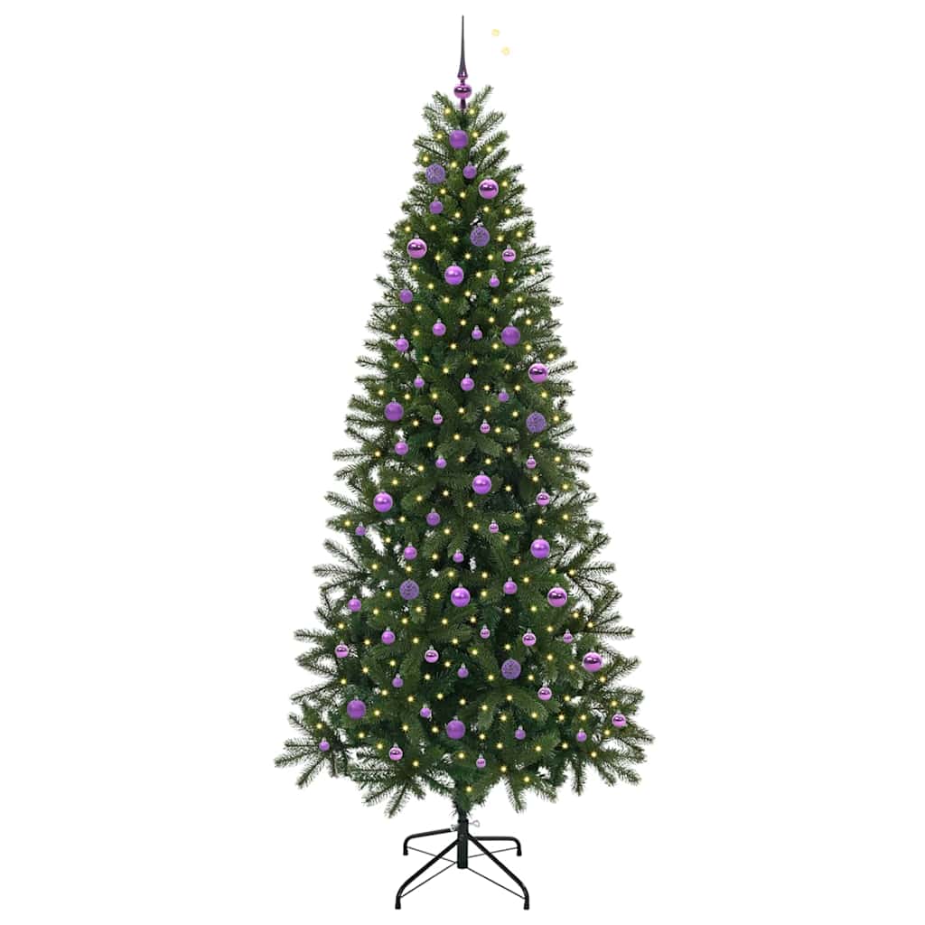 Künstlicher Weihnachtsbaum mit 300 LEDs Grün 240 cm PE und PVC