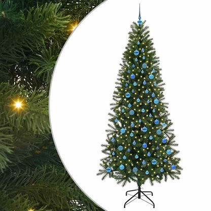 Künstlicher Weihnachtsbaum mit 300 LEDs Grün 240 cm PE und PVC