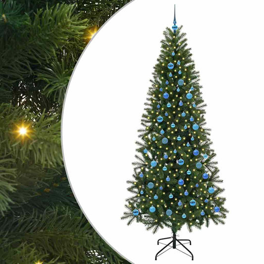 Künstlicher Weihnachtsbaum mit 300 LEDs Grün 240 cm PE und PVC