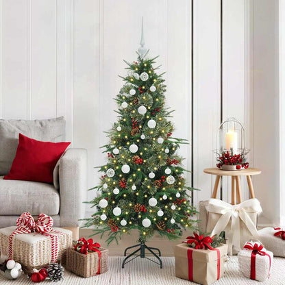Albero di Natale artificiale pieghevole, verde, 150 cm, PE e PVC
