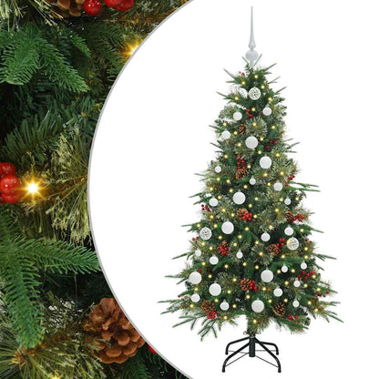 Albero di Natale artificiale pieghevole, verde, 150 cm, PE e PVC