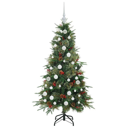 Albero di Natale artificiale pieghevole, verde, 150 cm, PE e PVC