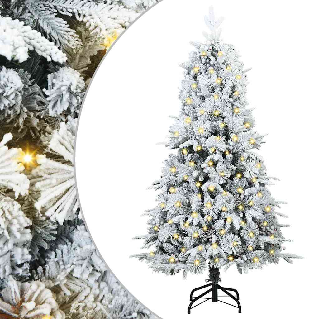 Künstlicher klappbarer Weihnachtsbaum Weiß 150 cm PE und PVC
