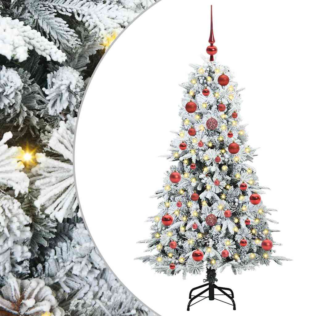 Künstlicher klappbarer Weihnachtsbaum Weiß 150 cm PE und PVC