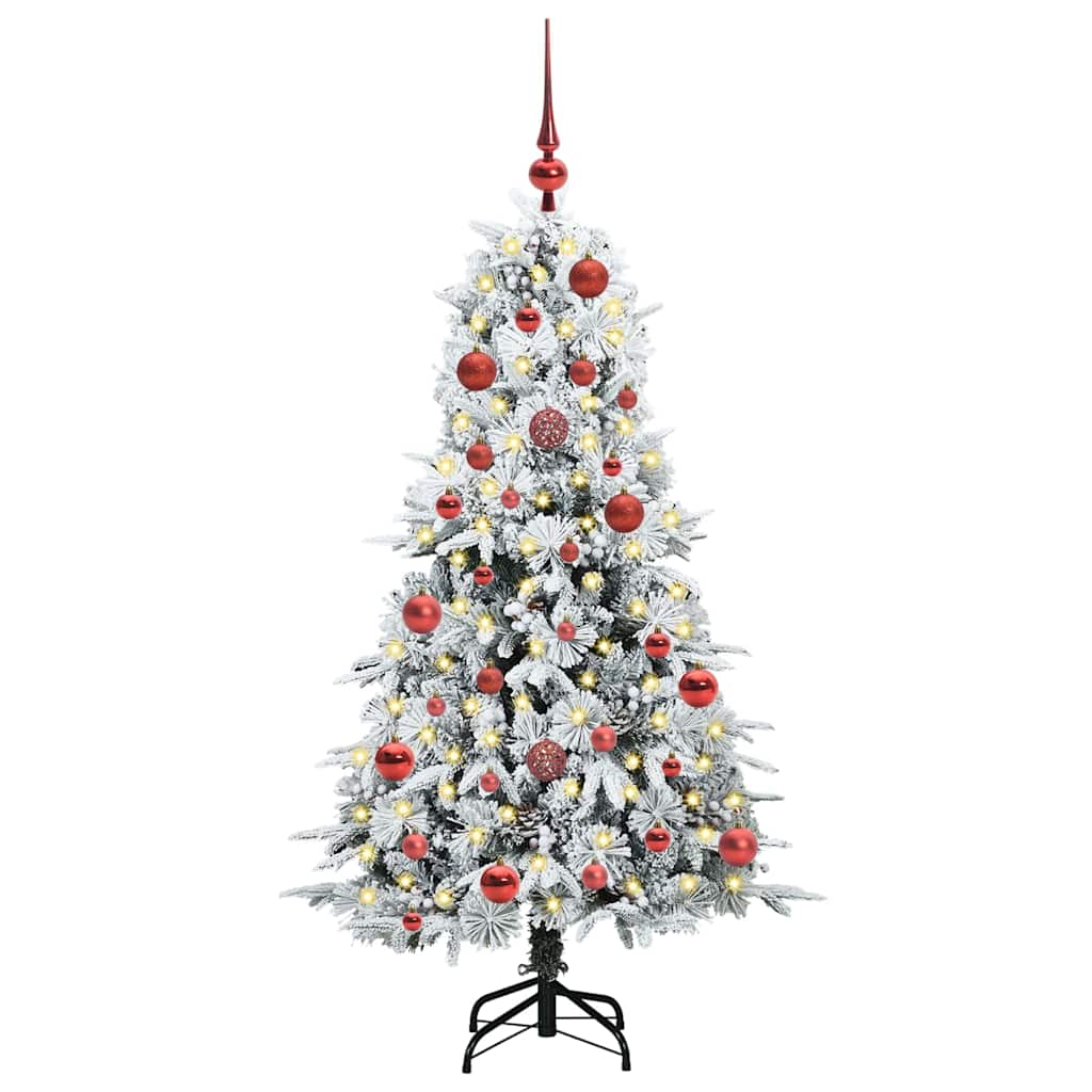 Künstlicher klappbarer Weihnachtsbaum Weiß 150 cm PE und PVC
