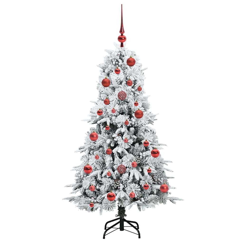 Künstlicher klappbarer Weihnachtsbaum Weiß 150 cm PE und PVC