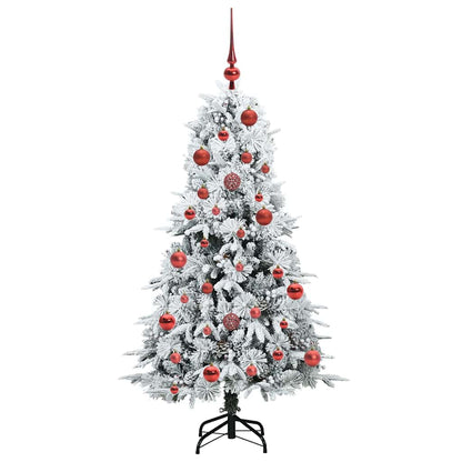 Künstlicher klappbarer Weihnachtsbaum Weiß 150 cm PE und PVC