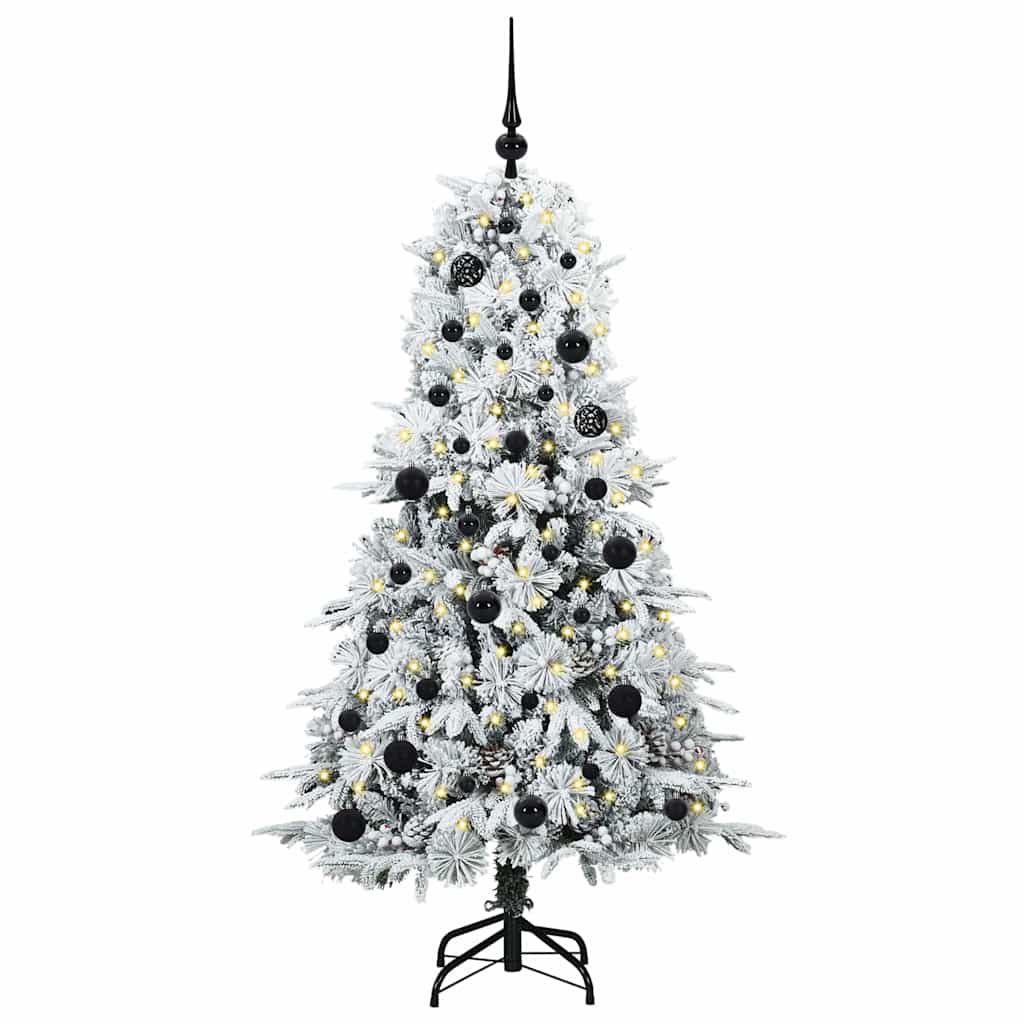 Künstlicher klappbarer Weihnachtsbaum Weiß 150 cm PE und PVC