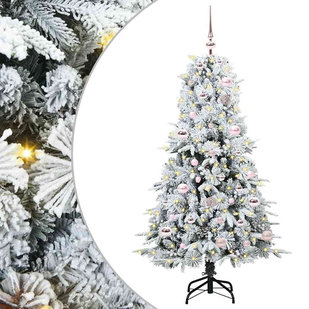 Künstlicher klappbarer Weihnachtsbaum Weiß 150 cm PE und PVC