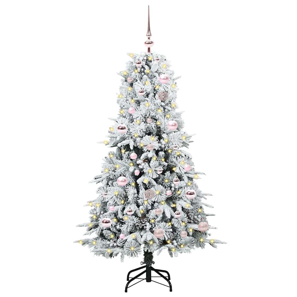 Künstlicher klappbarer Weihnachtsbaum Weiß 150 cm PE und PVC
