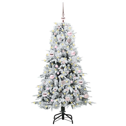 Künstlicher klappbarer Weihnachtsbaum Weiß 150 cm PE und PVC