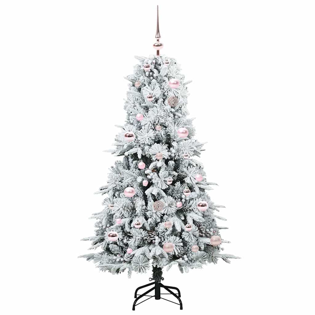 Künstlicher klappbarer Weihnachtsbaum Weiß 150 cm PE und PVC