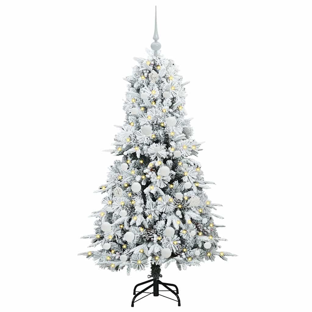 Künstlicher klappbarer Weihnachtsbaum Weiß 150 cm PE und PVC