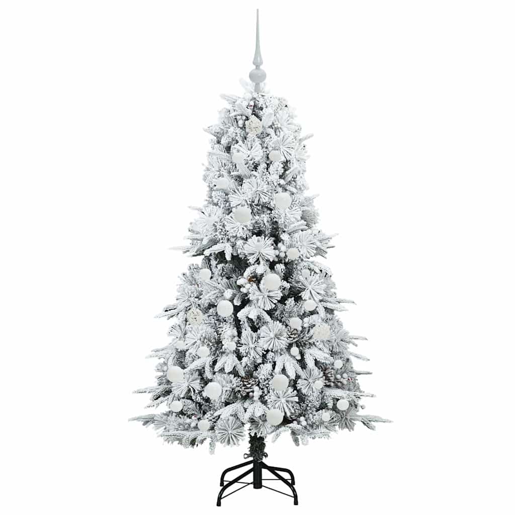Künstlicher klappbarer Weihnachtsbaum Weiß 150 cm PE und PVC