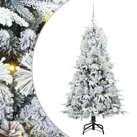 Künstlicher klappbarer Weihnachtsbaum Weiß 150 cm PE und PVC