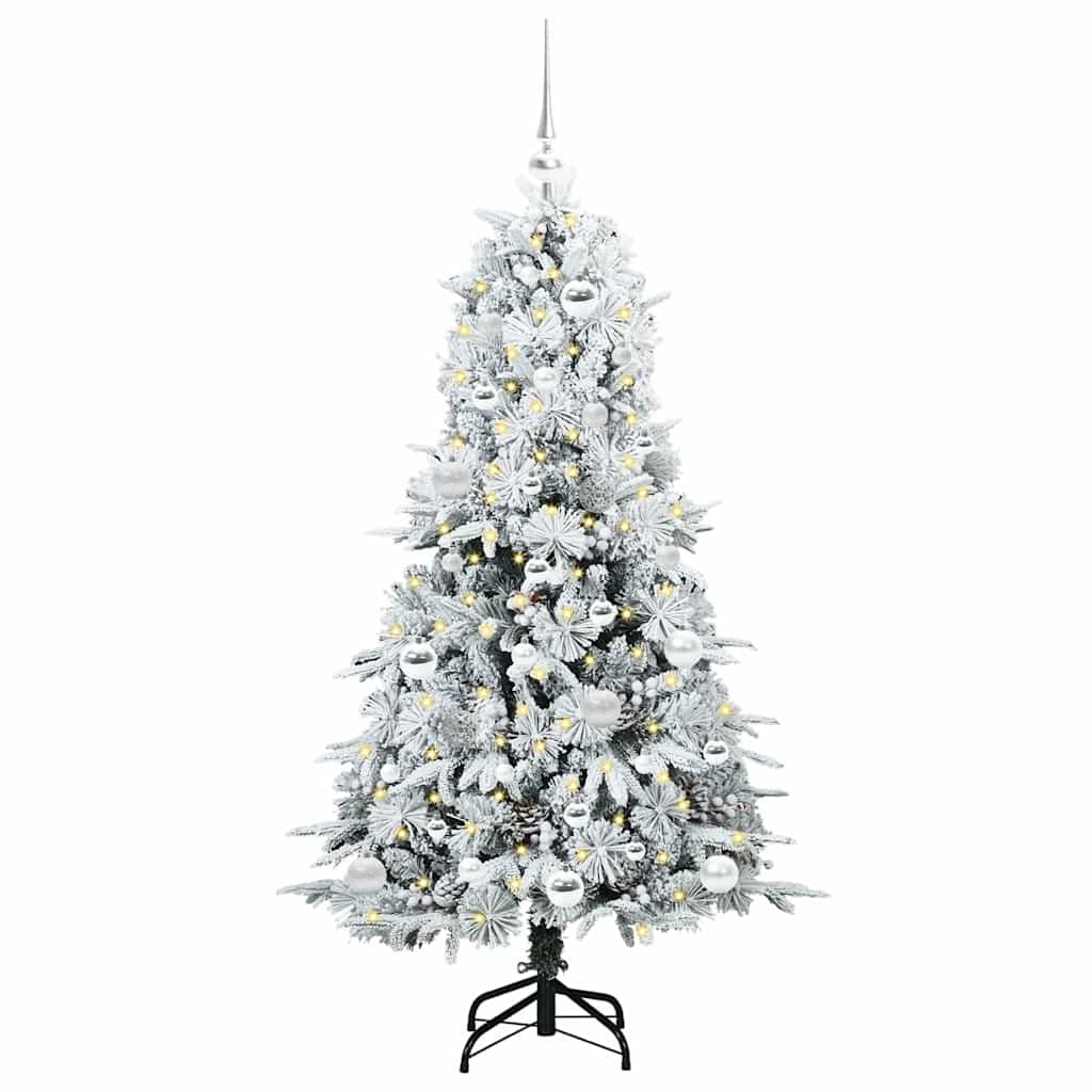 Künstlicher klappbarer Weihnachtsbaum Weiß 150 cm PE und PVC