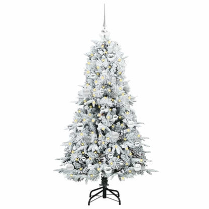 Künstlicher klappbarer Weihnachtsbaum Weiß 150 cm PE und PVC