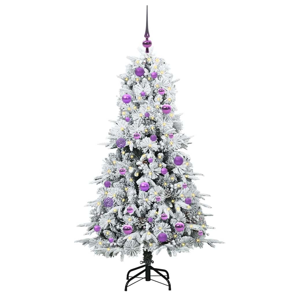 Künstlicher klappbarer Weihnachtsbaum Weiß 150 cm PE und PVC