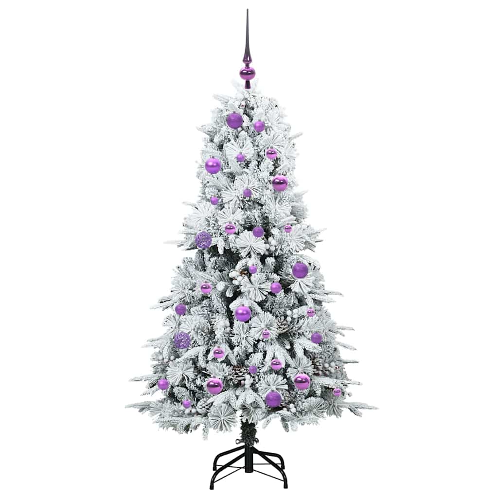 Künstlicher klappbarer Weihnachtsbaum Weiß 150 cm PE und PVC