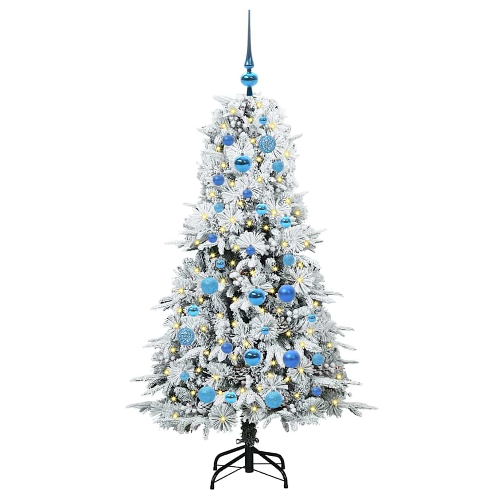 Künstlicher klappbarer Weihnachtsbaum Weiß 150 cm PE und PVC